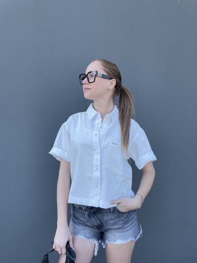 Camicia manica corta Guess Jeans - bianco