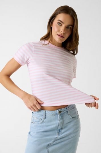 T-shirt manica corta Guess Jeans - bianco rosa