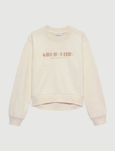 Maglia in felpa Calvin Klein - bianco sporco