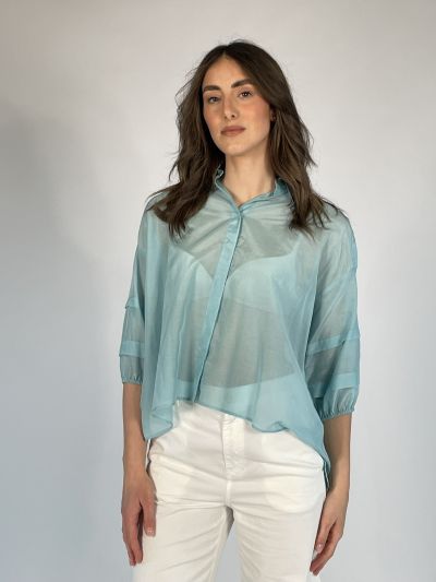 Camicia manica lunga Iblues - acqua marina