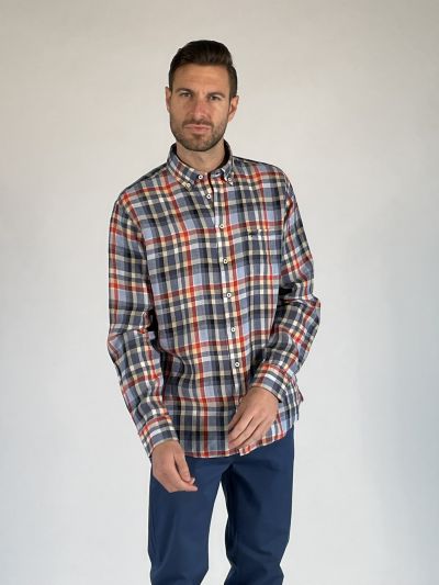 Camicia manica lunga casual Fynch-hatton - quadro rosso