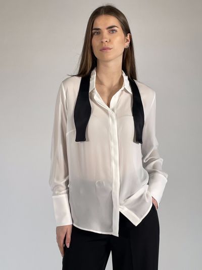 Camicia manica lunga giovane Artigli - panna nero