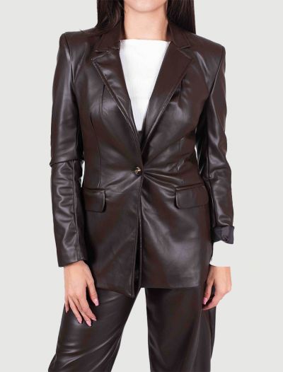 Giacca ecopelle Susy Mix - moro