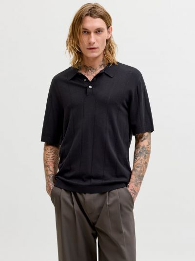 Polo manica corta Jack & Jones - black