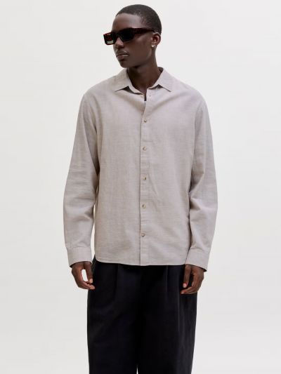 Camicia manica lunga lino Jack & Jones - corda