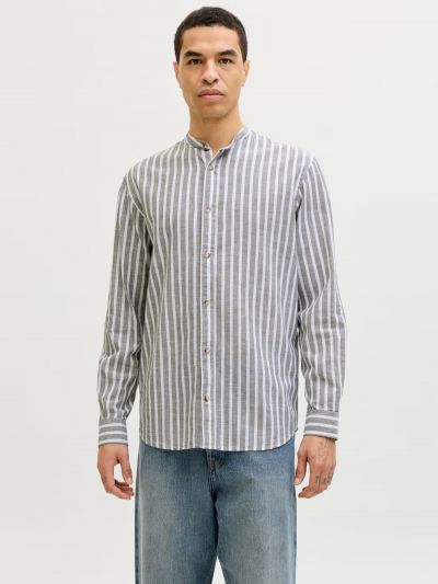 Camicia manica lunga lino Jack & Jones - vetiver