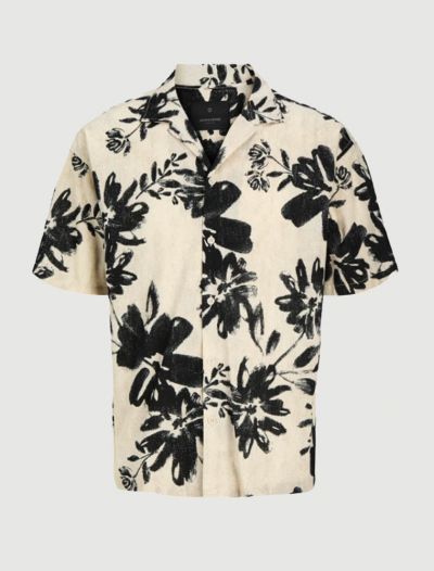 Camicia manica corta casual Jack & Jones - panna nero