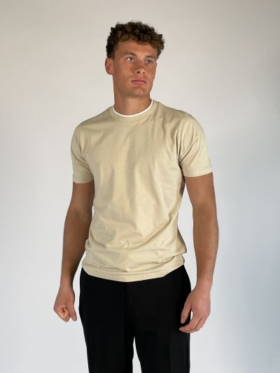 T-shirt manica corta Seinse - beige bianco
