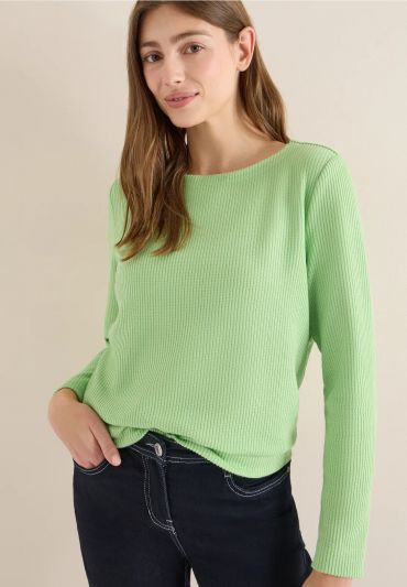 Maglia in felpa leggera. scollo a bar... - green