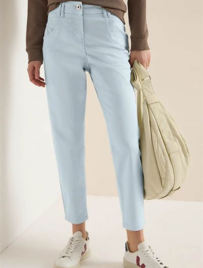 Pantalone a vita media. chiusura con ... - blu