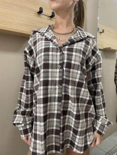 Camicia manica lunga giovane San Babila - marrone beige