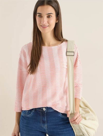 Maglia con scollo a barchetta e manic... - ciliegia