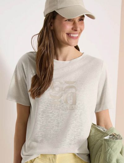 T-shirt manica corta Cecil - beige