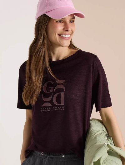 T-shirt manica corta Cecil - burgundy