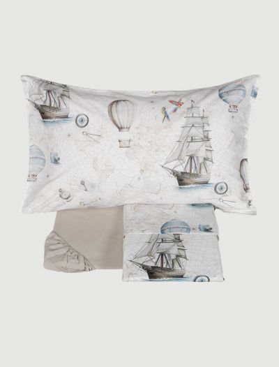 Completo lenzuola 2 piazze Fazzini - grigio