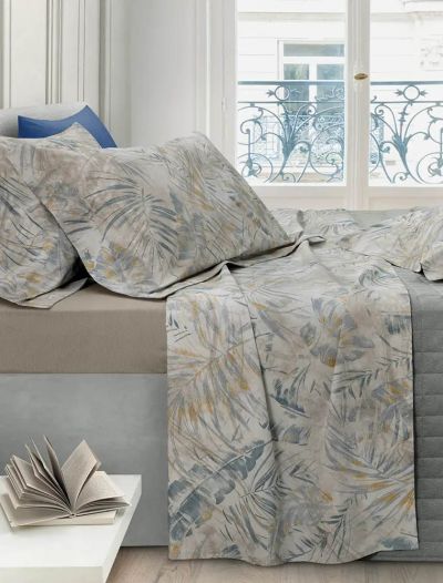 Completo lenzuola 2 piazze Gabel - beige avio