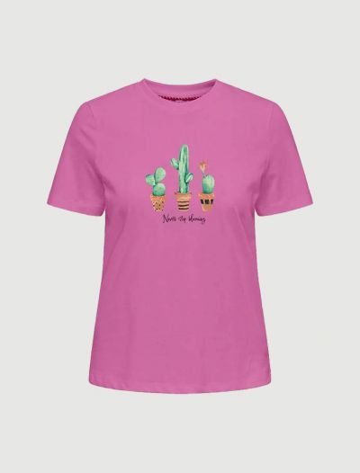 T-shirt manica corta Only - fucsia