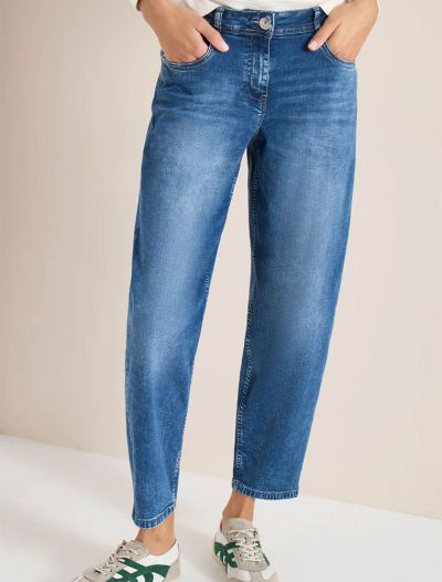 Jeans a vita alta. modello baloon. ch... - blu