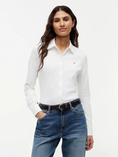 Camicia manica lunga giovane Tommy Hilfiger - ecru