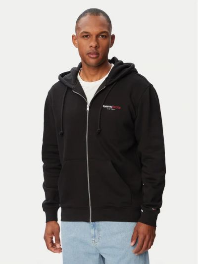 Maglia in felpa zip cappuccio Tommy Jeans - black