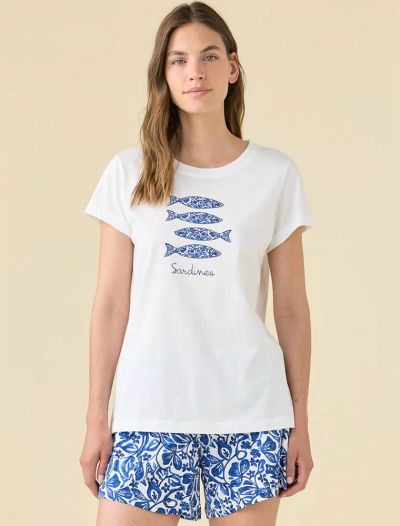 Pigiama corto Noidinotte - bianco blu