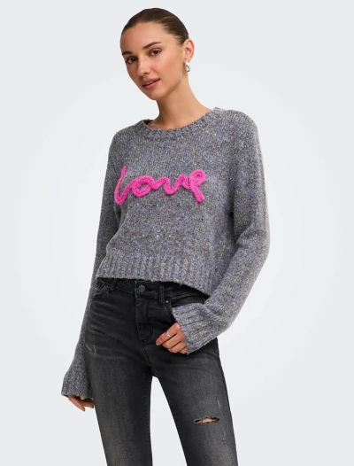 Pullover manica lunga Only - grey melange