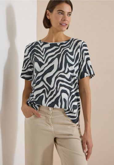 T-shirt a manica corta. scollo rotond... - verde scuro