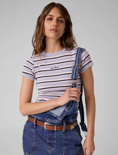 T-shirt manica corta Guess Jeans - azzurro rosa