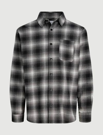 Camicia manica lunga flanella Jack & Jones - asfalto