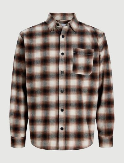 Camicia manica lunga flanella Jack & Jones - marrone