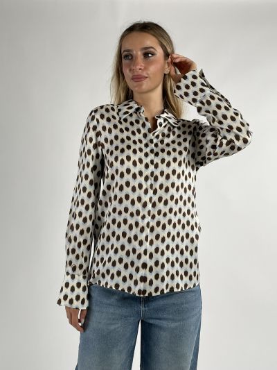 Camicia manica lunga Iblues - beige azzurro