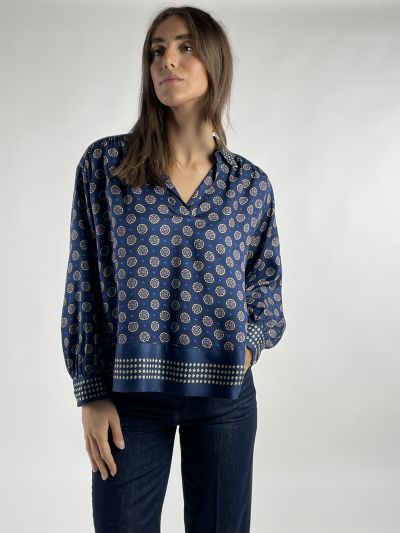 Camicia manica lunga Iblues - blu giallo