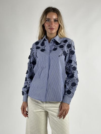Camicia manica lunga Iblues - blu bianco