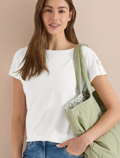 T-shirt manica corta Cecil - bianco