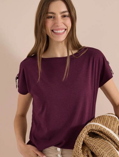 T-shirt manica corta Cecil - bordeaux