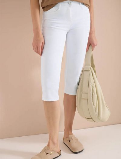 Jeans capri aderente elasticizzato. c... - bianco