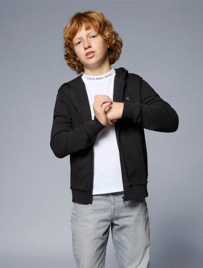 Maglia in felpa aperta Calvin Klein - black
