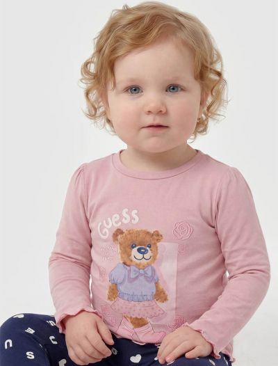T-shirt manica lunga Guess - rosa