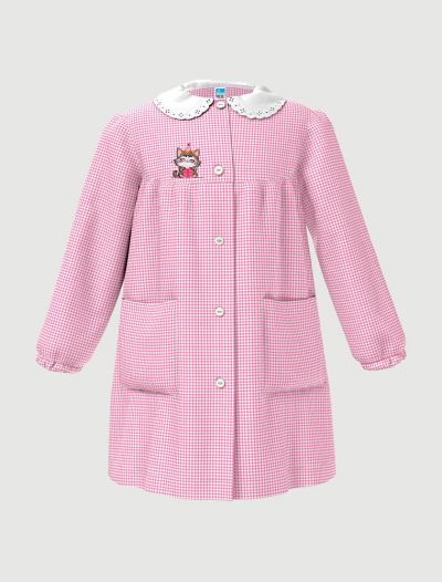 Grembiule asilo Siggi - bianco rosa