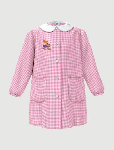 Grembiule asilo Siggi - bianco rosa