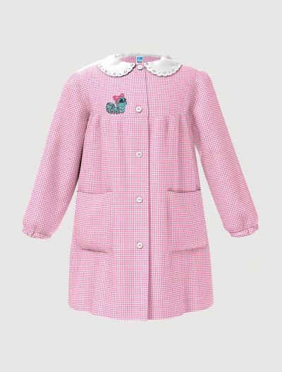 Grembiule asilo Siggi - bianco rosa
