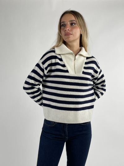 Pullover manica lunga Pennyblack - bianco blu