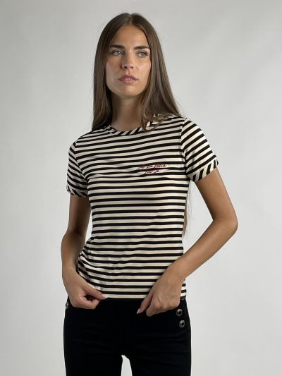 Maglia manica corta Liu Jo - panna nero