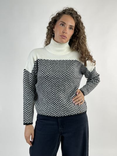 Lupetto Artigli - avorio nero