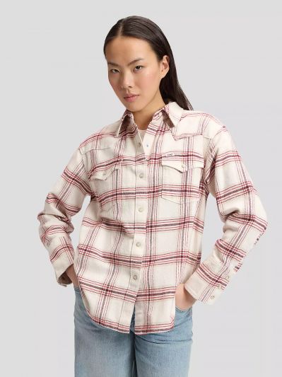 Camicia manica lunga Lee - bianco rosso