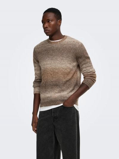 Maglia manica lunga Only & Sons - coffe
