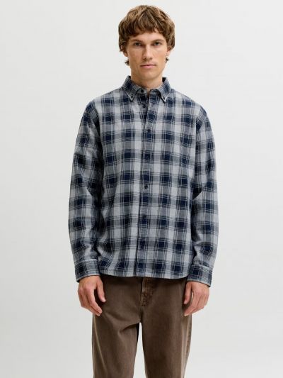 Camicia manica lunga flanella Jack & Jones - dark navy