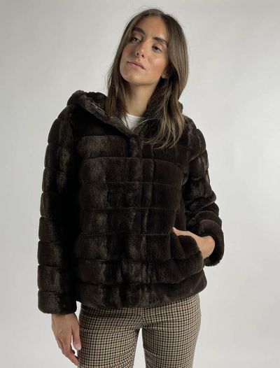 Giaccone ecopelliccia Emme - moro