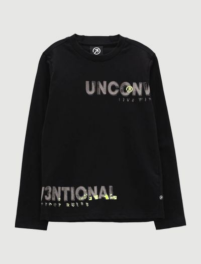 T-shirt manica lunga sportiva Uncoventional - nero