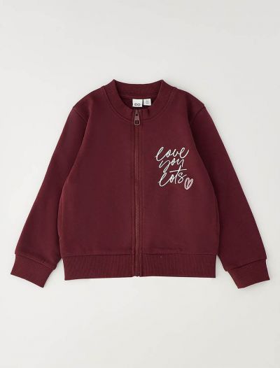 Maglia in felpa aperta I Do - bordeaux